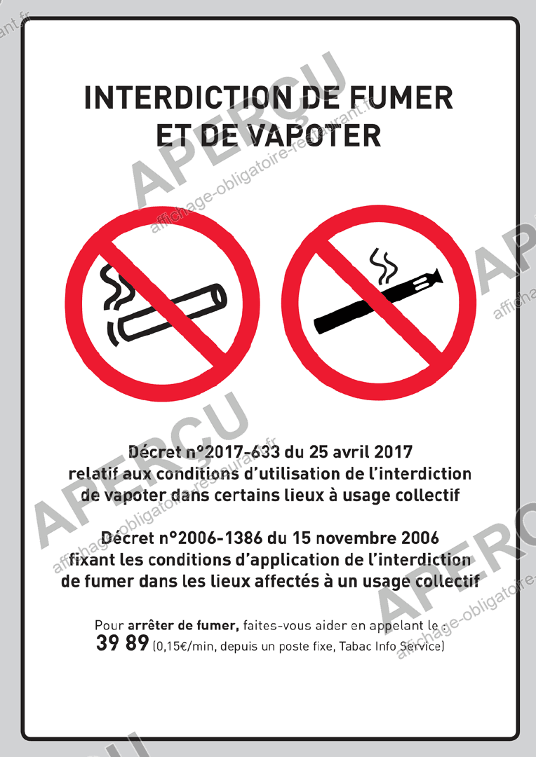 Aperçu filigrané, page 2 : Interdiction de fumer et de vapoter